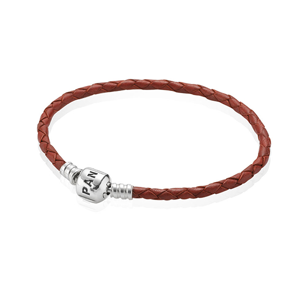 Moments Single Woven Leather Bracelet - Red