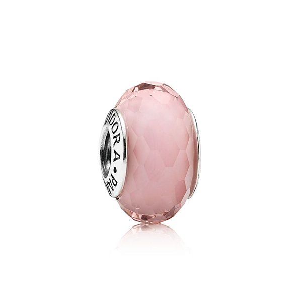 Pink Faceted Murano Charm