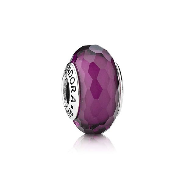 Purple Faceted Murano Charm